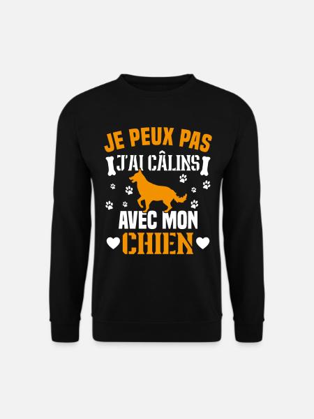 Ich kann nicht mit meinem Hund kuscheln - Unisex Pullover - Schwarz