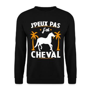 Ich kann nicht, ich habe ein Pferd - Unisex Pullover - Schwarz - Vorne - Alina (178cm) & Michal (187cm)
