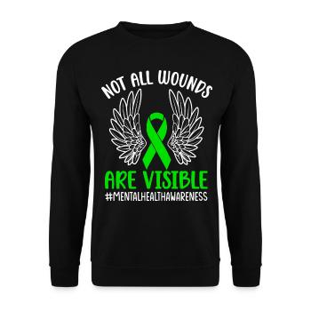 Psychische Gesundheit - Unisex Pullover - Schwarz - Vorne - Alina (178cm) & Michal (187cm)