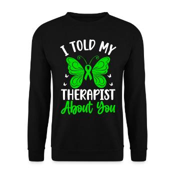 Therapy to sensitize to mental health - Unisex Sweatshirt - black - Front - Alina (178cm) & Michal (187cm)