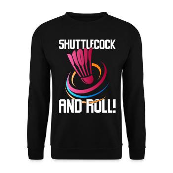 Lustiger Badmintonspieler - Unisex Pullover - Schwarz - Vorne - Alina (178cm) & Michal (187cm)