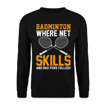 Badminton Players - Unisex Sweatshirt - black - Front - Alina (178cm) & Michal (187cm)