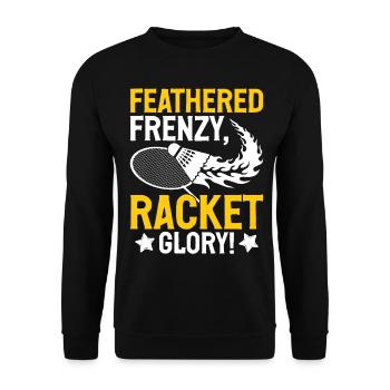 Badminton Spieler Federball - Unisex Pullover - Schwarz - Vorne - Alina (178cm) & Michal (187cm)