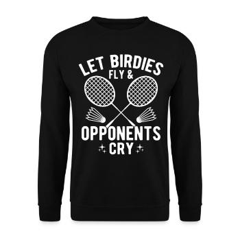 Drôle de joueur de badminton - Sweat-shirt Unisexe - noir - Devant - Alina (178cm) & Michal (187cm)