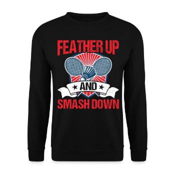 Badminton Spieler Federball - Unisex Pullover - Schwarz - Vorne - Alina (178cm) & Michal (187cm)