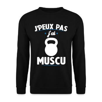 I can't I worked out - Unisex Sweatshirt - black - Front - Alina (178cm) & Michal (187cm)