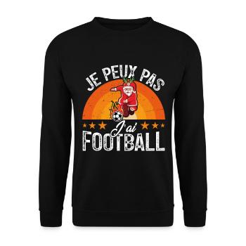 je peux pas j ai foot - Sweat-shirt Unisexe - noir - Devant - Alina (178cm) & Michal (187cm)