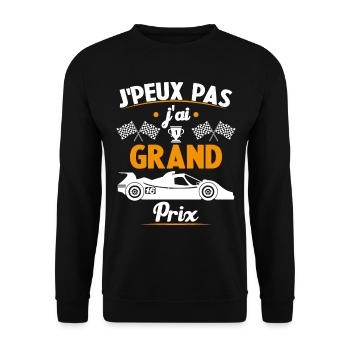 Ich kann nicht, ich habe einen Grand Prix - Unisex Pullover - Schwarz - Vorne - Alina (178cm) & Michal (187cm)