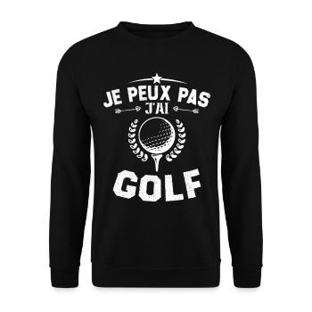Je peux pas jai golf - Sweat-shirt Unisexe - noir - Devant - Alina (178cm) & Michal (187cm)