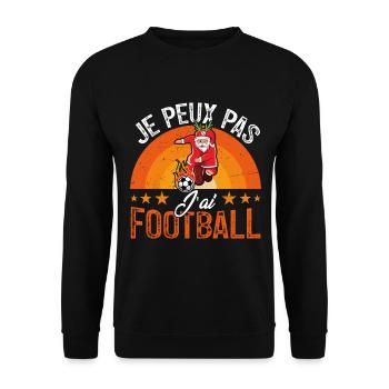 je peux pas j ai foot - Sweat-shirt Unisexe - noir - Devant - Alina (178cm) & Michal (187cm)