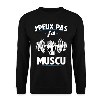 I can't I worked out - Unisex Sweatshirt - black - Front - Alina (178cm) & Michal (187cm)