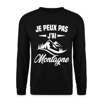 Je Peux Pas J ai Montagne - Sweat-shirt Unisexe - noir - Devant - Alina (178cm) & Michal (187cm)