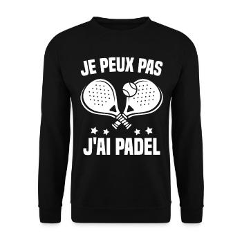 Ich kann nicht Padel-Padel-Spieler Padelist haben - Unisex Pullover - Schwarz - Vorne - Alina (178cm) & Michal (187cm)