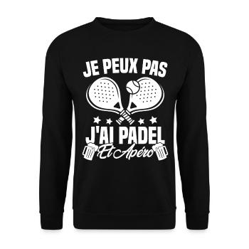 I can't I have padel and aperitif Padeliste Gift - Unisex Sweatshirt - black - Front - Alina (178cm) & Michal (187cm)