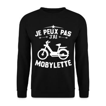 Je Peux Pas J'ai Mobylette Cadeau - Sweat-shirt Unisexe - noir - Devant - Alina (178cm) & Michal (187cm)