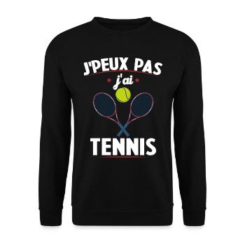I can't I have tennis - Unisex Sweatshirt - black - Front - Alina (178cm) & Michal (187cm)