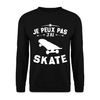 I can't skate - Unisex Sweatshirt - black - Front - Alina (178cm) & Michal (187cm)