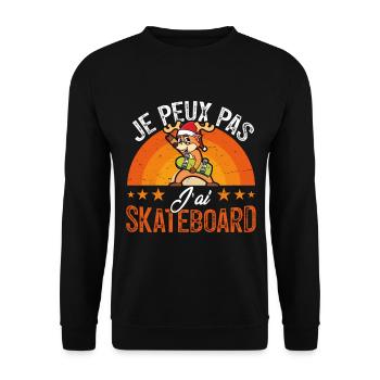 Je peux pas j ai Skate - Sweat-shirt Unisexe - noir - Devant - Alina (178cm) & Michal (187cm)