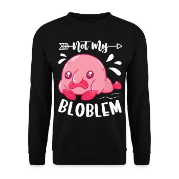 Lustiger Blobfisch Meerestier - Unisex Pullover - Schwarz - Vorne - Alina (178cm) & Michal (187cm)