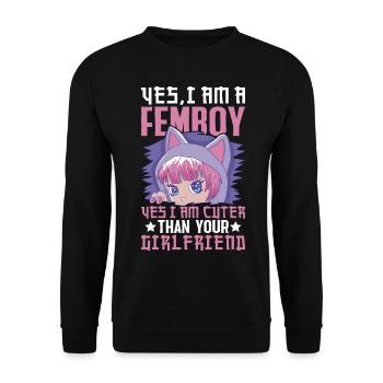 Crossdressing MTF - Unisex Sweatshirt - black - Front - Alina (178cm) & Michal (187cm)