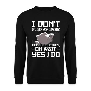 Femboy Crossdressing MTF - Unisex Sweatshirt - black - Front - Alina (178cm) & Michal (187cm)