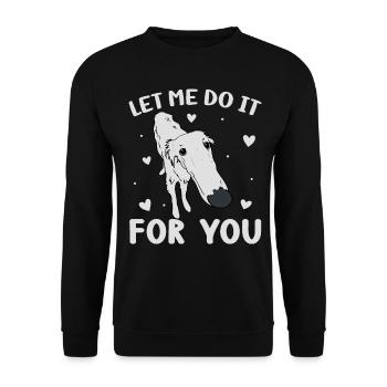 Barsoi Hund Meme - Unisex Pullover - Schwarz - Vorne - Alina (178cm) & Michal (187cm)