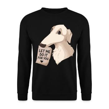 Barsoi Hund Meme - Unisex Pullover - Schwarz - Vorne - Alina (178cm) & Michal (187cm)