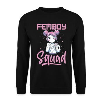 Crossdressing Crossdresser MTF Anime - Unisex Pullover - Schwarz - Vorne - Alina (178cm) & Michal (187cm)