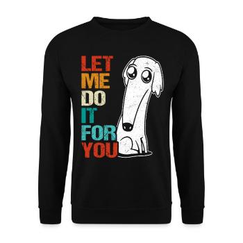 Chien barzoï rétro Meme - Sweat-shirt Unisexe - noir - Devant - Alina (178cm) & Michal (187cm)