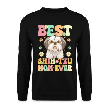Groovy Dog Lover - Unisex Sweatshirt - black - Front - Alina (178cm) & Michal (187cm)