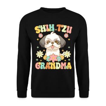 Groovy Hundeliebhaberin - Unisex Pullover - Schwarz - Vorne - Alina (178cm) & Michal (187cm)