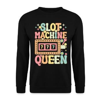 Groovy Casino Liebhaber Glücksspiel - Unisex Pullover - Schwarz - Vorne - Alina (178cm) & Michal (187cm)