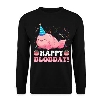 Lustiger Blobfisch Geburtstag Meerestier - Unisex Pullover - Schwarz - Vorne - Alina (178cm) & Michal (187cm)