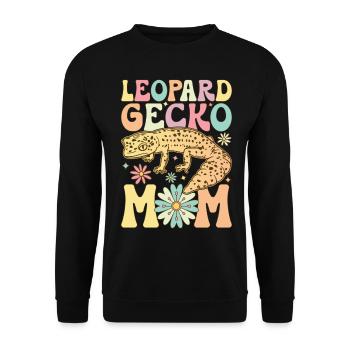 Groovy Eidechse Mama Reptil - Unisex Pullover - Schwarz - Vorne - Alina (178cm) & Michal (187cm)