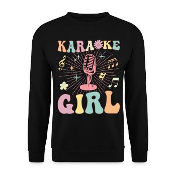 Groovy Female Singer Music Lover - Unisex Sweatshirt - black - Front - Alina (178cm) & Michal (187cm)