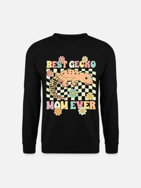 Leopardgecko Mama Eidechse Reptil - Unisex Pullover - Schwarz