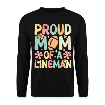 Groovy Football Lineman Mom - Unisex Sweatshirt - black - Front - Alina (178cm) & Michal (187cm)