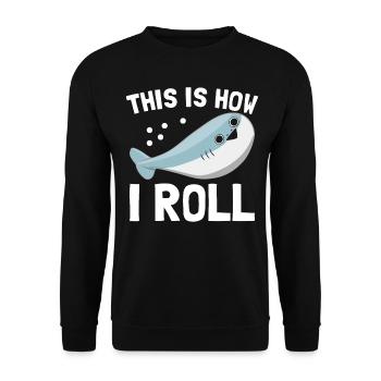 Drôle de poisson Sacabambaspi Meme - Sweat-shirt Unisexe - noir - Devant - Alina (178cm) & Michal (187cm)