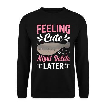 Sacabambaspis Fisch Meme - Unisex Pullover - Schwarz - Vorne - Alina (178cm) & Michal (187cm)