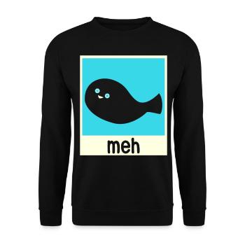 Drôle de poisson Sacabambaspi Meme - Sweat-shirt Unisexe - noir - Devant - Alina (178cm) & Michal (187cm)