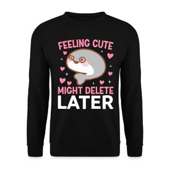 Sacabambaspis Fisch Meme - Unisex Pullover - Schwarz - Vorne - Alina (178cm) & Michal (187cm)