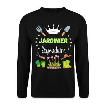 Jardinier Légendaire Cadeau Retraite Campagne - Sweat-shirt Unisexe - noir - Devant - Alina (178cm) & Michal (187cm)