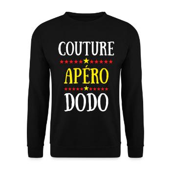 Couture Apéro Dodo - Sweat-shirt Unisexe - noir - Devant - Alina (178cm) & Michal (187cm)