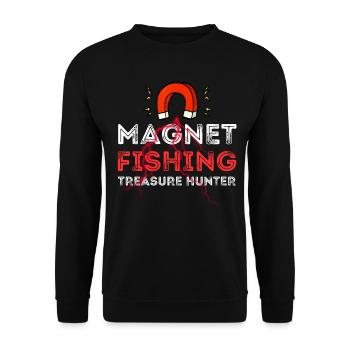 MAGNET FISHING TREASURE HUNTER - Unisex Sweatshirt - black - Front - Alina (178cm) & Michal (187cm)
