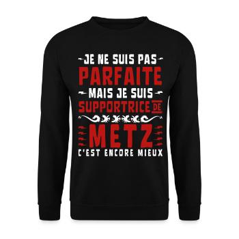 Femme Supportrice Metz - Sweat-shirt Unisexe - noir - Devant - Alina (178cm) & Michal (187cm)