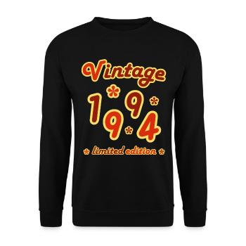 Vintage 1994 Birthday Funny Retro Numbers - Unisex Sweatshirt - black - Front - Alina (178cm) & Michal (187cm)