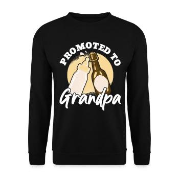 Promoted to Grandpa - Unisex Sweatshirt - black - Front - Alina (178cm) & Michal (187cm)