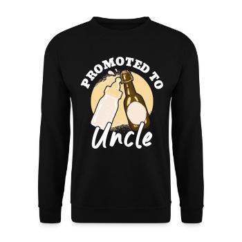 Promoted To Uncle 2024 - Unisex Pullover - Schwarz - Vorne - Alina (178cm) & Michal (187cm)