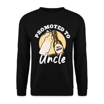 Promoted To Uncle 2025 - Unisex Pullover - Schwarz - Vorne - Alina (178cm) & Michal (187cm)