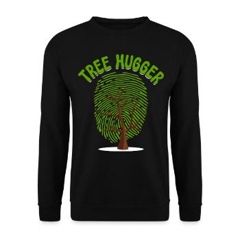 Environmentalist nature lover fingerprint - Unisex Sweatshirt - black - Front - Alina (178cm) & Michal (187cm)